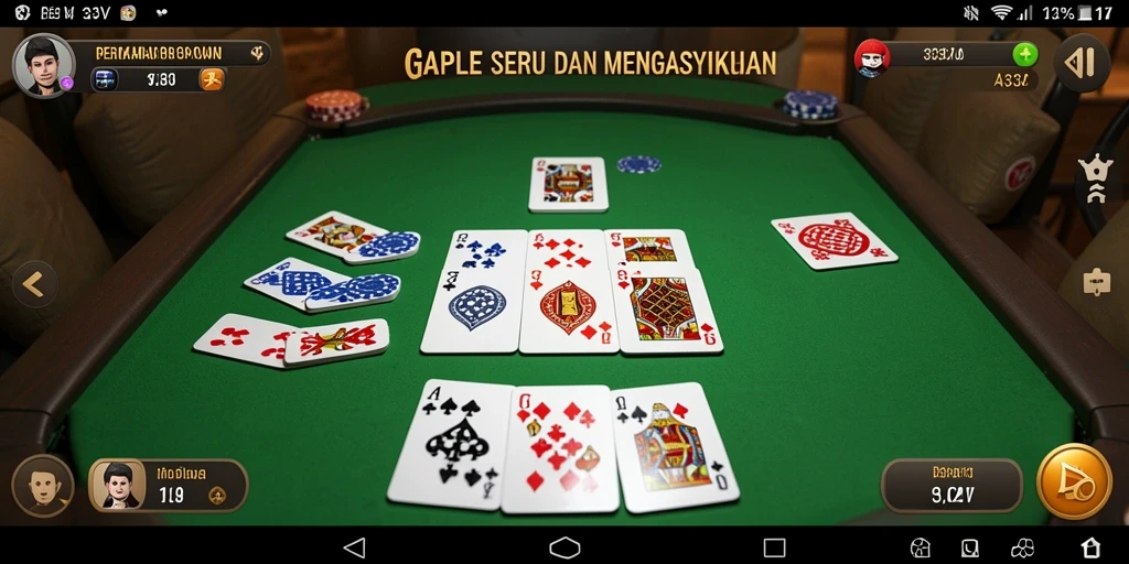 Tampilan gameplay seru dalam 333V yang penuh strategi Gaple.