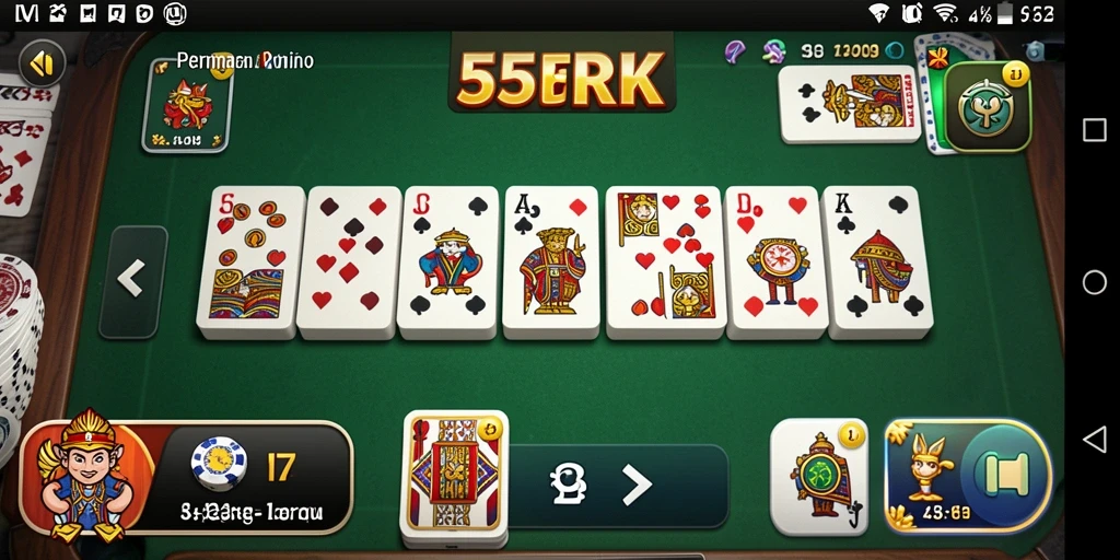 Tampilan gameplay yang menarik di 55RK saat bermain Domino.
