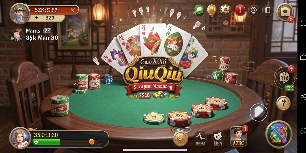 Tangkapan layar gameplay QiuQiu di 5ZK yang seru.
