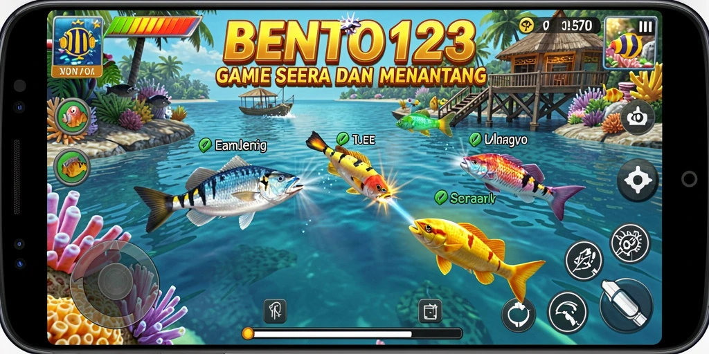 Tangkapan layar gameplay BENTO123 dengan aksi Tembak Ikan yang seru.