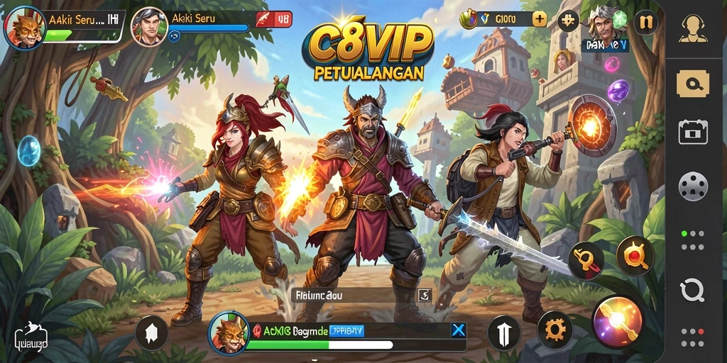 Tangkapan layar C8VIP menampilkan pertempuran mendebarkan dan aksi yang intens.