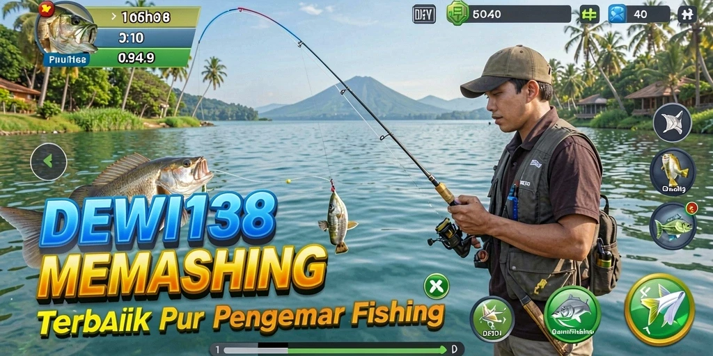 Tampilan gameplay DEWI138 yang menampilkan teknik memancing.