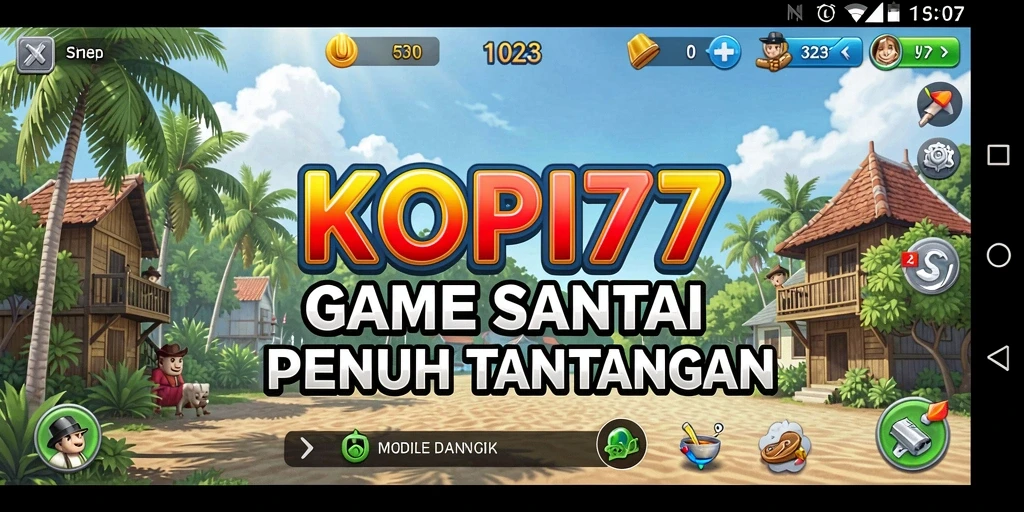 Screenshot gameplay KOPI77 menampilkan suasana santai dan menyenangkan.