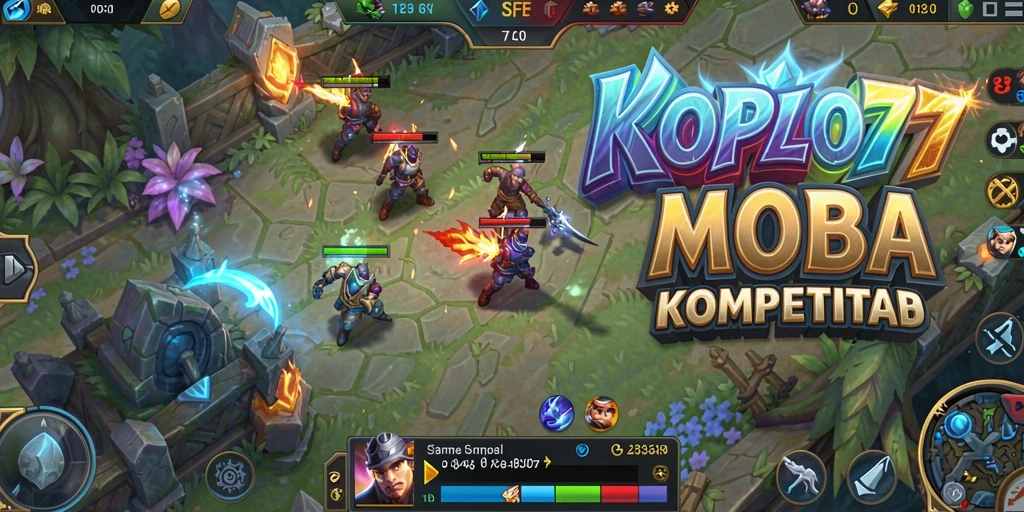 Screenshot gameplay KOPLO77 menampilkan pertempuran tim yang intens.