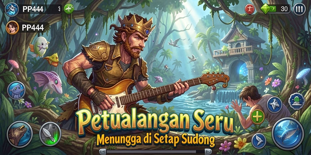Screenshot gameplay yang menampilkan petualangan seru di PP444.