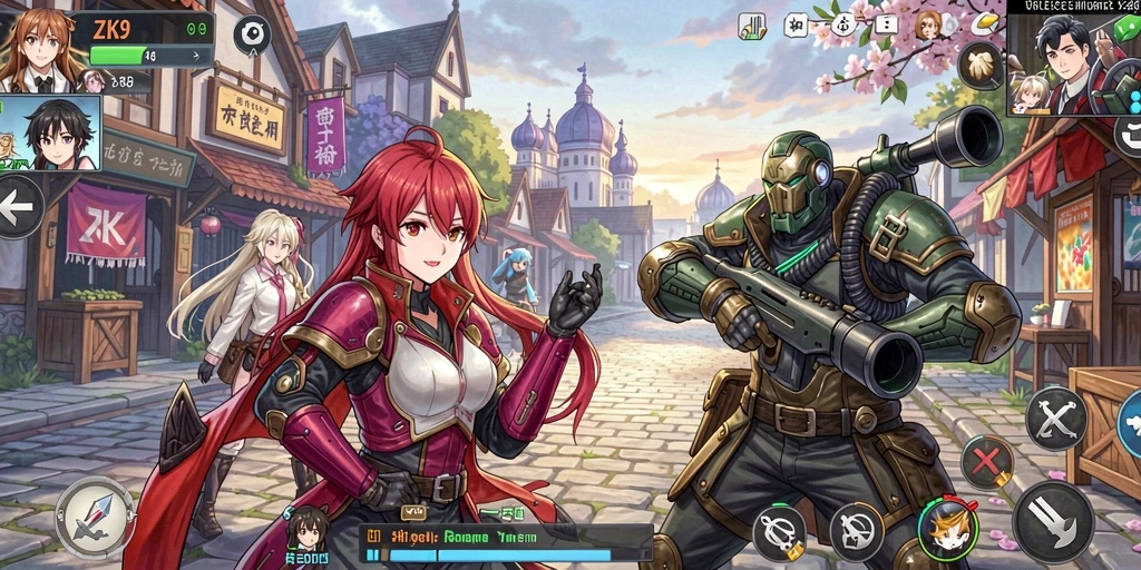 Screenshot utama ZK9 memperlihatkan karakter Anime dalam aksi epik.